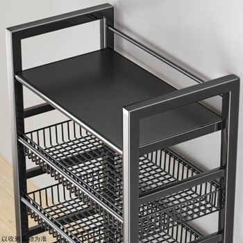 Banglinna kitchen storage rack mobile trolley vegetable storage rack household floor-standing snack rack multi-functional electrical appliance storage rack 3-layer white abs material small size