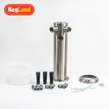 Kegland craft beer equipment stainless steel four-hole wine column beer machine refrigerator freezer bar wine column kegland three-hole wine column (excluding faucet)