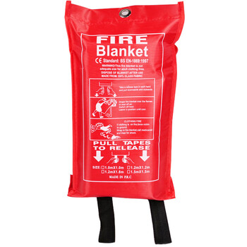 Mengkurui household and commercial fire extinguishing blanket fire blanket is soft and easy to use, can extinguish cooking oil fires, suitable for fire escape, fiberglass version 1*1 meter