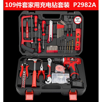 Sailoto 109-piece multi-function combination lithium battery pack set household tool box set p2982a 109-piece lithium battery pack set p2982a