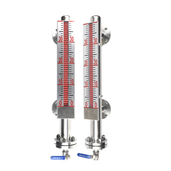 Uhz magnetic flip plate level meter with remote transmission stainless steel water tank oil tank pp ptfe anti-corrosion level meter 304 material dn25l500mm