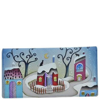 Anna by anuschka women's genuine leather clutch wallet winter village
