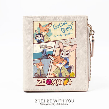 Flo cat crazy zootopia peripheral rabbit police officer junik fox cute cartoon anime wallet card bag all-in-one package for girls off-white zootopia feeling