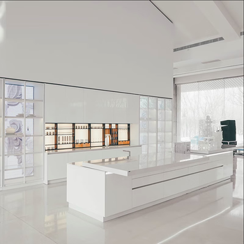 Boloni open kitchen como integrated cabinets custom modern minimalist quartz stone countertops