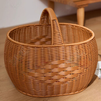 Hunter xuan large egg basket picnic basket hand basket supermarket shopping basket fruit basket grocery basket handwoven storage basket large hand basket 36*28*22cm