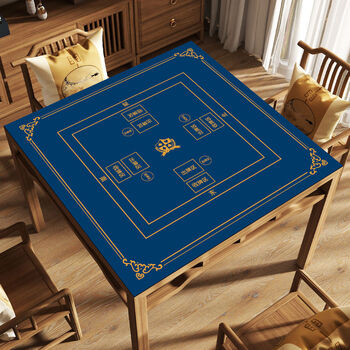 Fantasy tablecloth, poker player, mahjong table mat, egg-breaking competition props, portable egg-beating crown table mat-dark blue 60x60cm small size, please note