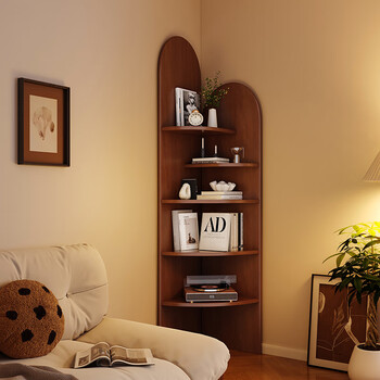 Wuyu solid wood corner cabinet storage rack retro triangle cabinet living room corner cabinet corner cabinet bedroom wall corner cabinet bookcase all solid wood triangle storage rack
