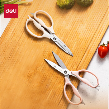 Deli kitchen household scissors for beginners to cut barbecue, cut vegetables and fish, baby food supplement, gray tj18