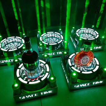 Chuangjingyi chooses foreign luminous base bar v yang base champagne base led support xo stand red ocean display stand stainless steel castle white light base