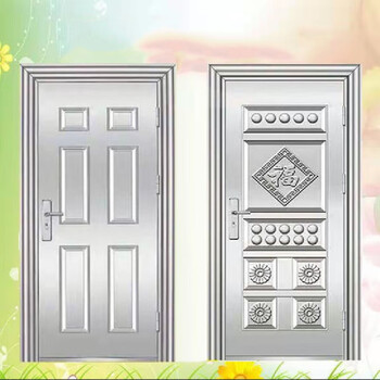 Meikejie 304 steel door single door anti-theft door household rural rural entrance door door interior door engineering entrance door 304 stainless steel 860*2050 outsourcing inner left (right lock)