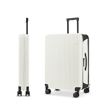 Conwood foldable suitcase universal wheel suitcase tsa trolley case space-saving pc243 cream white 26 inches