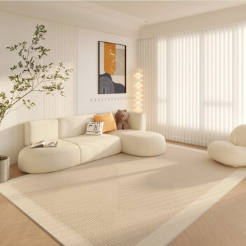 Fu jian cream style carpet living room large size large area home sofa coffee table room office crawling non-slip floor mat living room carpet plain color 140*200cm