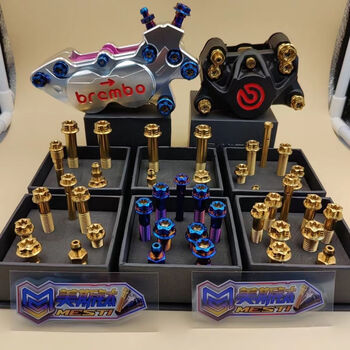 Ldvep customized mes titanium alloy screws genuine brembo small crabs large radiated abalone cnc calipers modified 7 golden small crabs