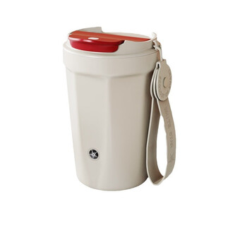 Diamond 5th generation waterproof fully automatic intelligent magnetic stirring cup coke cup portable 316 stainless steel 400ml white-ceramic liner