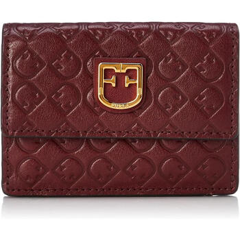 Furla women's tri-fold wallet with multiple card slots, cash storage, coin pocket, snap closure, wine gift for girlfriend initial