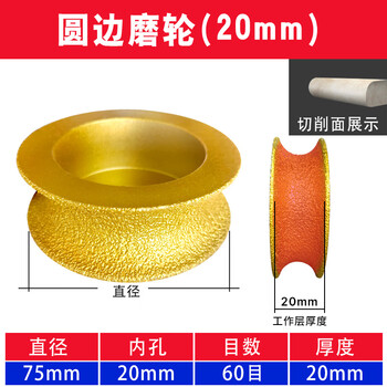 Yingtang jinmowang stone edge grinding wheel marble edge grinding disc granite tenglong edge grinding disc angle grinder grinding round edge grinding wheel working thickness 20mm