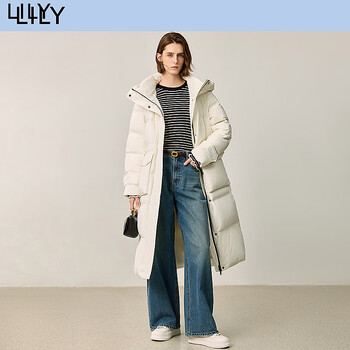Lily new winter women's light outdoor waist-cinching versatile duck down down jacket 604 beige s