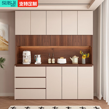 Sui shengji antique style sideboard against the wall integrated multi-functional storage cabinet walnut wine cabinet guest restaurant solid wood tea high cabinet style 8 200*32/40*230 (enf board)