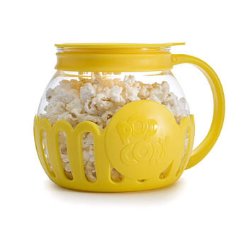Ecolution microwave popcorn maker 1.4l oil-free glass cup 3-in-1 lid