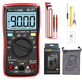 Zoyi electrical measurement (zoyi) digital multimeter true effective value high-precision intelligent anti-burn multimeter 9999 counting electrician maintenance multimeter zt-111 (official standard)