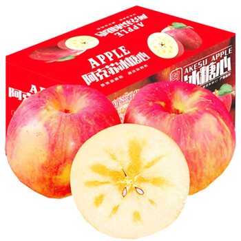 Aksu apple authentic aksu apple rock candy heart ugly apple red fuji fresh seasonal fruit 10 jin super fruit 70-85mm net weight more than 8.5 jin