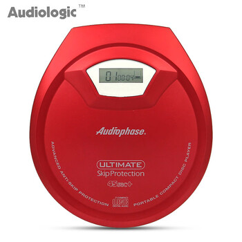 Audiophase/audiologic portable cd player walkman cd playback shockproof red 90% new