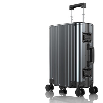 Roaming all-aluminum magnesium alloy luggage metal men's aluminum frame trolley case boarding case large travel luggage small case gun color thickened aviation grade aluminum magnesium alloy 20 inches 2025 renewed version can be boarded