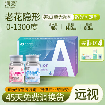 Rich and bright astigmatism contact lenses customized for farsightedness and presbyopia height, transparent light blue natural beauty contact lenses, customized high-definition astigmatism customized lenses, annual disposable 1 piece, moist, oxygen-permeable and comfortable, transparent light blue, farsightedness 150 degrees (1 piece)