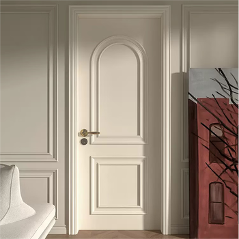 French retro bathroom single-open wooden door cloakroom villa door master bedroom flat-open bedroom door paint buckle french door