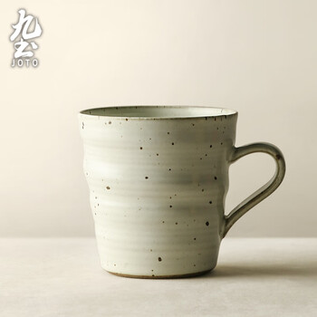 Jiutu japanese-style handmade coarse pottery coffee cup hand-brewed retro mug simple household water cup creative couple cup kiln whitening