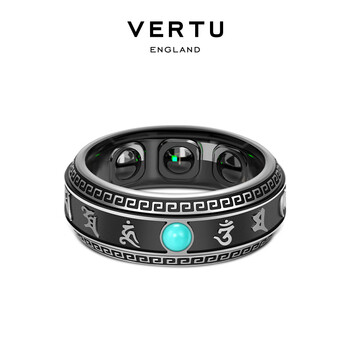 Vertu ai ring vertu ring new product vertu smart ai diamond ring gift box sleep monitoring healthy blood oxygen blood sugar heart rate exercise apple smart ring gift prajna (925 silver/turquoise)