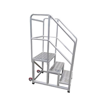 Linde industrial aluminum step ladder, total height 2.5m (platform 1.4m + 1.1m fence) delivery time 12 days