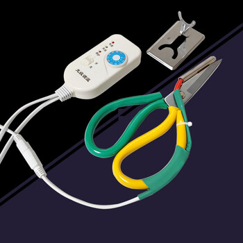 Hibiscus yarn adjustable temperature electric scissors for cutting webbing, elastic bands, ribbons, trademark hot edges, hand-heated electric scissors for cloth cutting, a set of electric scissors
