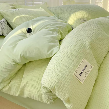 Yusenyi type a waffle pure cotton quilt cover single piece 200x230 quilt cover double 150x200 single quilt 1.5 waffle light green large quilt cover single piece (applicable to 220x240cm quilt core)