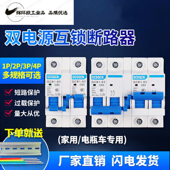 Dual power automatic transfer switch 220v air switch manual two-way conversion interlocking circuit breaker controller 2p 6a