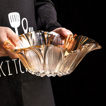 Genas light luxury high-end crystal glass fruit plate home living room fruit plate coffee table new year's snack display dried fruit plate fruit bowl