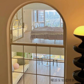 Yaotian french iron retro casement window restaurant cafe arched floor-to-ceiling window indoor study attic window customization black one square