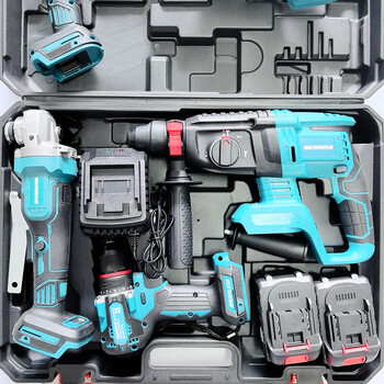 Dongcheng kovtd mutian combination set lithium electric hammer drill angle grinder electric drill electric screwdriver circular saw electromechanical mt three-piece set 2 batteries 1 charge electric hammer drill + angle grinder 1