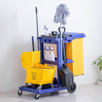 Pusheng multifunctional cleaning cart trolley debris cleaning linen cart property customer service cart cleaning tools cleaning without cover