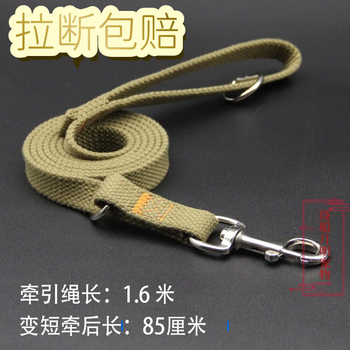 Miaopule leash dog leash dog chain collar medium and large dog golden retriever german shepherd dog snow military green single rope pull-off package 160cm long x 2cm model suitable for 20-70 pounds