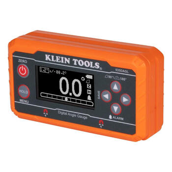 Klein tools digital level angle measuring instrument 0-90 degrees 0-180 degrees measurement programmable angle magnetic base