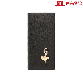 Scarecrow wallet women's new genuine leather coin wallet style women's clutch exquisite long wallet card holder black