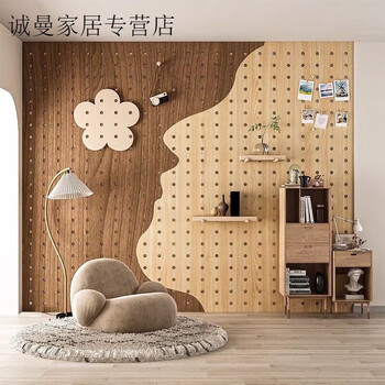 Creative solid wood hole board dressing mirror storage rack to block the entrance wall hanging board storage decoration 2.2 meters wide 2.3 high