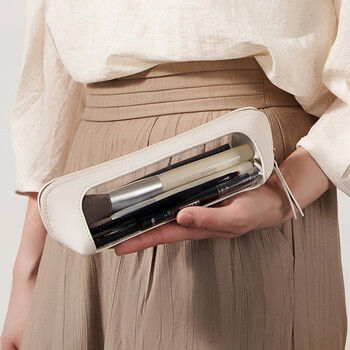 Bona cloud makeup brush storage bag travel portable handheld transparent cosmetic bag small lipstick eyebrow pencil eyeshadow brush storage bag white