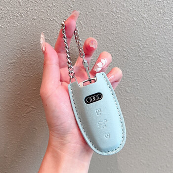 Audi new a6l key cover a4l/a3/q5l/q7/q8/q3/q2l/a5/a8l/tt shell female bag buckle audi a model lambskin blue + chain
