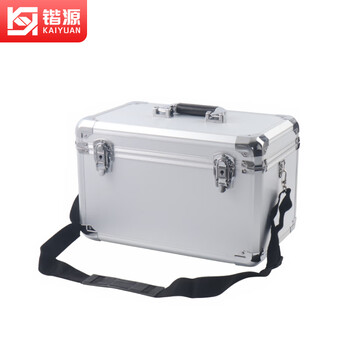 Kaiyuan inspection toolbox equipment instrument storage box aluminum alloy suitcase metal storage toolbox portable lockable repair and beauty car box instrument box silver medium g2033 inside 390*233*235 (empty box)