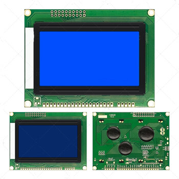Ouhuayuan 12864b blue screen lcd screen 5v chinese font serial and parallel port st7920 compatible aip31020 controller blue screen 5v multi-interface 2.2 version