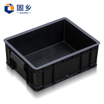 Guxiang anti-static turnover box tested and qualified black plastic storage box without lid storage box logistics organization box static plastic basket rectangular electronic component material box transfer box a3 anti-static box 350*265*125mm without lid