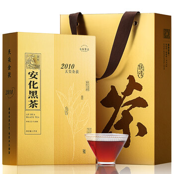 Qichun anhua dark tea 2010 jinhua fu brick tea 1000g tianjian tender ingredients new year gift box for father-in-law and elders