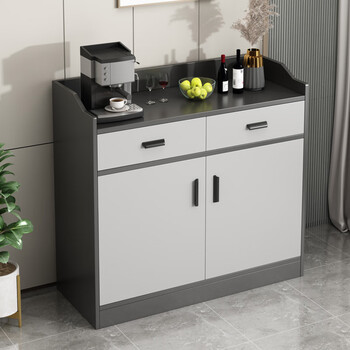 Yijiamu light luxury sideboard cupboard living room wall storage cabinet multi-functional storage cabinet modern simple tea cabinet wine cabinet classic two doors and two drawers 80*38*80cm self-assemble